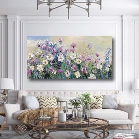 Hand Painted Oil Paintings Hand Painted Wall Art Modern Flowers Blossom Purple Fields Living Room Hallway Bedroom Luxurious Decorative Painting (Style: 1, size: 40x80cm)