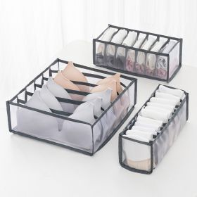 1pc/3pcs Fabric Sock and Underwear Organizer - 6/7/11 Grids Drawer Organizers for Closet Storage - Foldable Cabinet Boxes for Socks, Underwear, Ties - (Capacity: 6+7+11 Grids, Color: Grey)