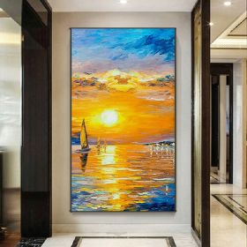 Handmade Oil Painting Modern Oil Painting On Canvas Abstract Oil Painting Hand Painted Large Wall Art For Living Room Hallway Bedroom Luxurious Decora (Style: 1, size: 40x80cm)