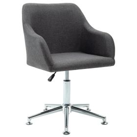 Swivel Office Chair Dark Gray Fabric (Color: Gray)