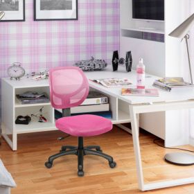 Low-back Computer Task Office Desk Chair with Swivel Casters for Kids (Color: Pink)