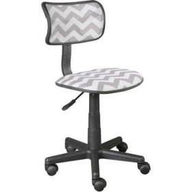 Task Chair with Adjustable Height & Swivel, 225 lb. Capacity (Color: Gray Chevron)