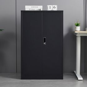 Metal Storage Cabinet with Locking Doors and Adjustable Shelf, Folding Filing Storage Cabinet , Folding Storage Locker Cabinet for Home Office,School (Color: Black)