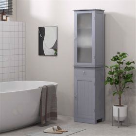 Bathroom Storage Cabinet-Grey (Swiship-Ship)(Prohibited by WalMart) (Color: As Picture)