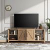 WESOME 68" TV Stand Wood Metal TV Console Industrial Entertainment Center Farmhouse With Storage Cabinets and Shelves, Multiple Color Options