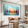 Hand Painted Oil Painting Original Sailboats Painting on Canvas Large Wall Art Abstract Colorful Painting Ocean Art Living room Wall Decor