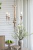 4 - Light Wood Chandelier, Hanging Light Fixture with Adjustable Chain for Kitchen Dining Room Foyer Entryway, Bulb Not Included