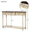 Console Table Sofa Table with Drawers for Entryway with Projecting Drawers and Long Shelf