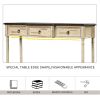 Console Table Sofa Table with Drawers for Entryway with Projecting Drawers and Long Shelf