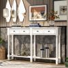 Console Table Sofa Table Easy Assembly with Two Storage Drawers and Bottom Shelf for Living Room, Entryway