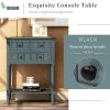 Narrow Console Table, Slim Sofa Table with Three Storage Drawers and Bottom Shelf for Living Room, Easy Assembly