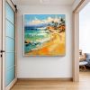 Hand Painted Oil Painting Abstract Tropical Seascape Oil Painting on Canvas Original Beach Painting Landscape Home Decor Living room Wall Decor Modern