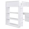 Twin Size Loft Bed with Ladder;  Shelves;  and Desk