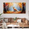 Hand Painted Oil Painting Large Autumn Orange Forest Fox Oil On Canvas Animal Portrait Wall Artwork Golden Fall Nature Home Deco Custom Painting