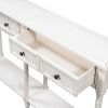 Console Table Sofa Table Easy Assembly with Two Storage Drawers and Bottom Shelf for Living Room, Entryway