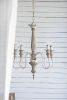 4 - Light Wood Chandelier, Hanging Light Fixture with Adjustable Chain for Kitchen Dining Room Foyer Entryway, Bulb Not Included