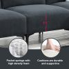 103.5*59" Modern L-shaped Sectional Sofa, 4-seat Velvet Fabric Couch Set with Convertible Ottoman,Freely Combinable Sofa for Living Room, Apartment, O