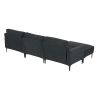 103.5*59" Modern L-shaped Sectional Sofa, 4-seat Velvet Fabric Couch Set with Convertible Ottoman,Freely Combinable Sofa for Living Room, Apartment, O