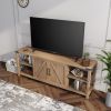 WESOME 68" TV Stand Wood Metal TV Console Industrial Entertainment Center Farmhouse With Storage Cabinets and Shelves, Multiple Color Options