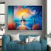 Hand Painted Oil Painting Abstract Coastal Landscape Oil Painting On Canvas Large Wall Art Original Lighthouse Painting Sunset Painting Custom Paintin