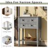 Narrow Console Table, Slim Sofa Table with Three Storage Drawers and Bottom Shelf for Living Room, Easy Assembly