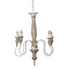 4 - Light Wood Chandelier, Hanging Light Fixture with Adjustable Chain for Kitchen Dining Room Foyer Entryway, Bulb Not Included