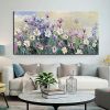 Hand Painted Oil Paintings Hand Painted Wall Art Modern Flowers Blossom Purple Fields Living Room Hallway Bedroom Luxurious Decorative Painting