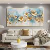 Hand Painted Oil Painting Abstract Gold Flower Oil Painting on Canvas Large Wall Art Original Minimalist Floral Wall Art Custom Painting Modern Living