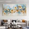 Hand Painted Oil Painting Abstract Gold Flower Oil Painting on Canvas Large Wall Art Original Minimalist Floral Wall Art Custom Painting Modern Living