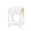 15.75" Rattan End table with drawer, Modern nightstand, side table for living roon, bedroom