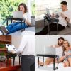 Foldable Laptop Table Bed Notebook Desk with Cooling Fan Mouse Board LED light 4 xUSB Ports Breakfast Snacking Tray