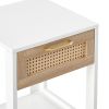 15.75" Rattan End table with drawer, Modern nightstand, side table for living roon, bedroom