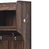 Hall Tree with 6 Hooks , Coat Hanger, Entryway Bench, Storage Bench, 3-in-1 Design, 39.4INCH, for Entrance, Hallway