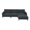 103.5*59" Modern L-shaped Sectional Sofa, 4-seat Velvet Fabric Couch Set with Convertible Ottoman,Freely Combinable Sofa for Living Room, Apartment, O