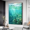 Hand Painted Oil Painting Abstract Underwater Landscape Oil Painting on Canvas Original Sunshine Painting Summer Wall Decor Living room Wall Decor Gre