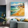 Hand Painted Oil Painting Abstract Tropical Seascape Oil Painting on Canvas Original Beach Painting Landscape Home Decor Living room Wall Decor Modern